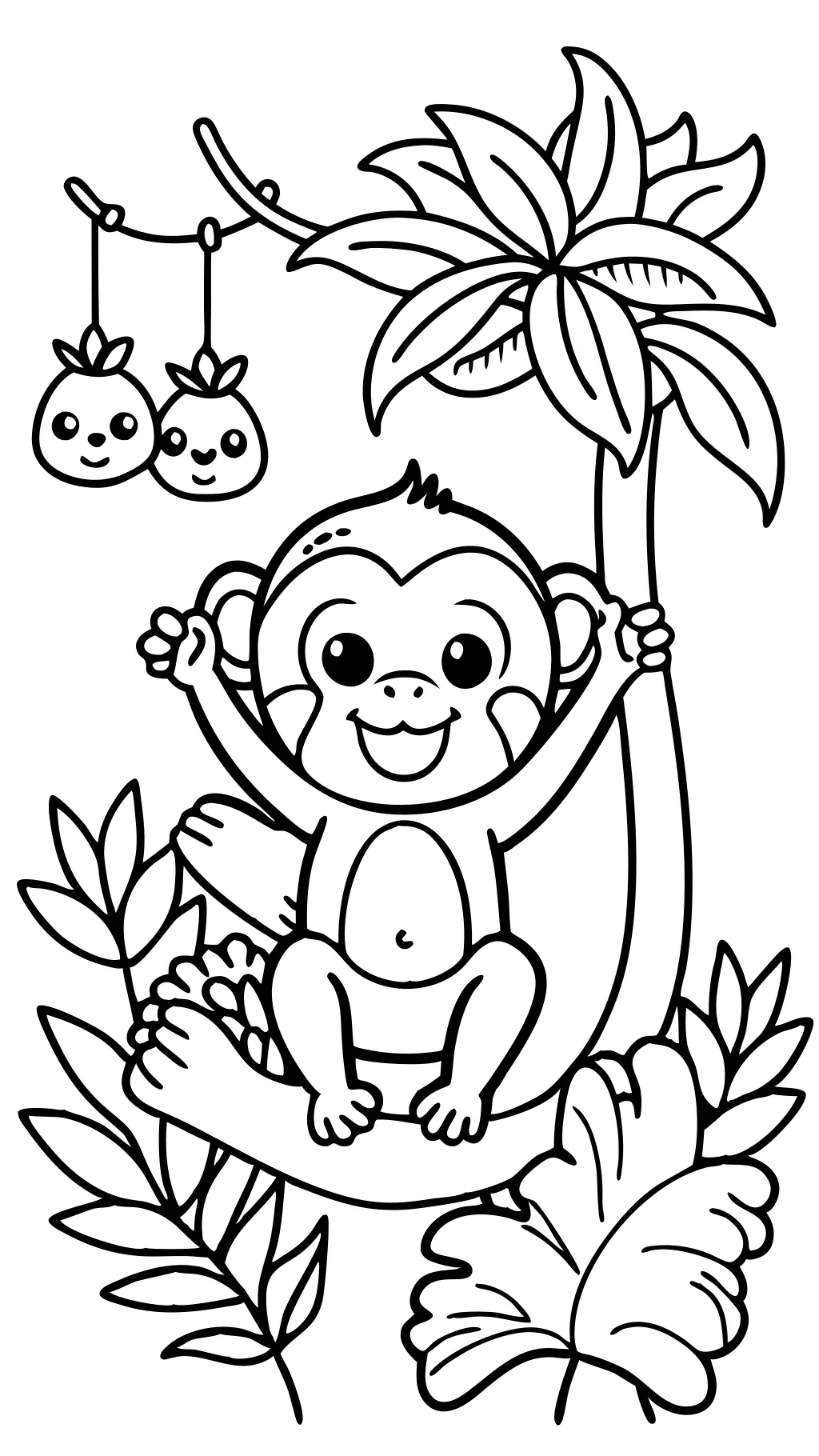 coloriages mignons de singes